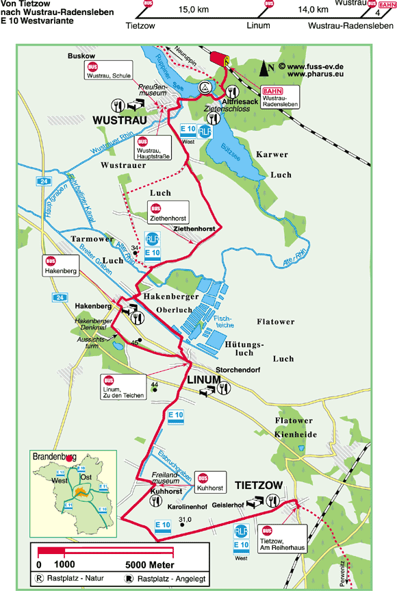 Tietzow  –  Linum  –  Wustrau  –  Wustrau-Radensleben (Bhf.)