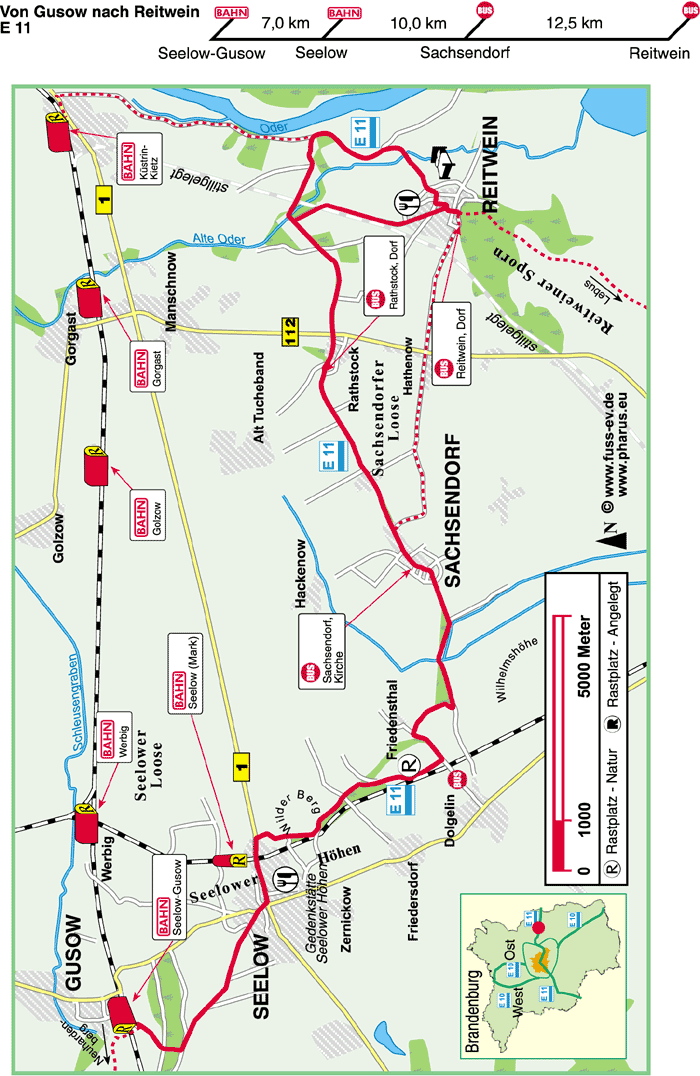 Seelow-Gusow  –  Seelow  –  Sachsendorf  –  Reitwein