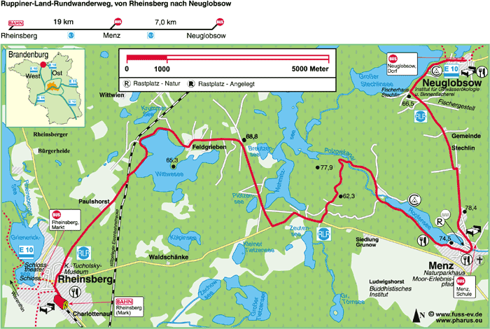 Rheinsberg  –  Menz  –  Neuglobsow