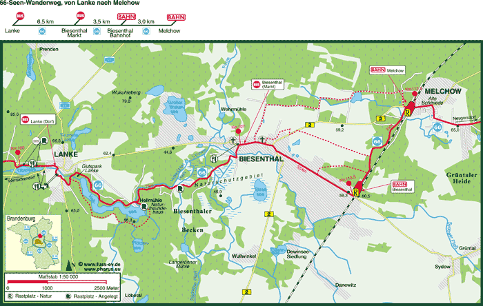 Lanke  –  Biesenthal (Markt)  –  Biesenthal Bahnhof  –  Melchow